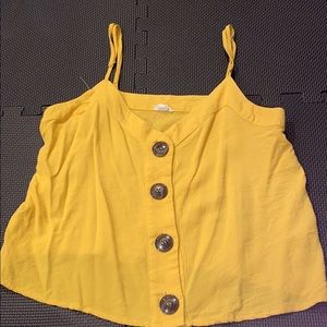 NWOT Garage yellow button down camisole.